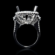 1.30ct Diamond 18k White Gold Split Shank Halo Engagement Ring Setting