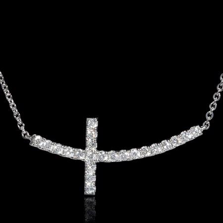 Diamond 18k White Gold Cross Necklace