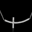 .58ct Diamond 18k White Gold Cross Necklace