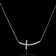 .58ct Diamond 18k White Gold Cross Necklace