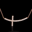 .57ct Diamond 18k Rose Gold Cross Necklace