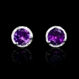 .12ct Diamond and Purple Amethyst 18k White Gold Earrings