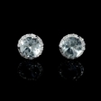 .12ct Diamond and Green Amethyst 14k White Gold Earrings