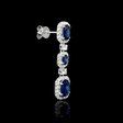 .93ct Diamond and Blue Sapphire 18k White Gold Dangle Earrings