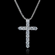 .56ct Diamond 18k White Gold Cross Pendant