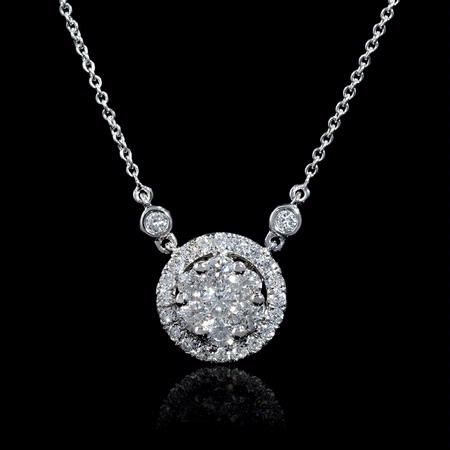 .61ct Diamond 18k White Gold Pendant Necklace