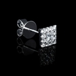 .74ct Diamond 18k White Gold Cluster Earrings