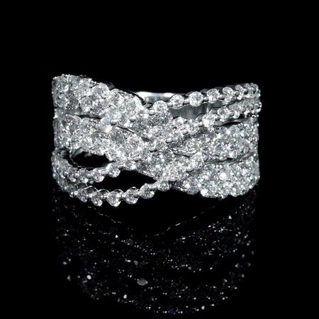 Diamond 18k White Gold Wave Ring