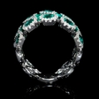 .72ct Diamond and Emerald 18k White Gold Ring