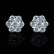 1.26ct Diamond 18k White Gold Cluster Earrings