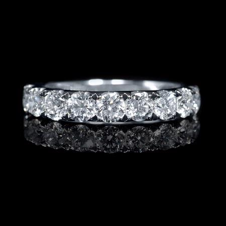 1.11ct Diamond 18k White Gold Wedding Band Ring
