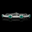5.61ct Diamond and Emerald 18k White Gold Bracelet