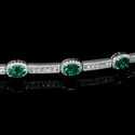 Diamond and Emerald 18k White Gold Bracelet