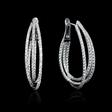 3.88ct Diamond 18k White Gold Hoop Earrings