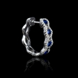 .37ct Diamond and Blue Sapphire 18k White Gold Huggie Earrings