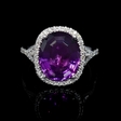 .33ct Diamond and Purple Amethyst 18k White Gold Ring