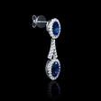 .1.04ct Diamond and Blue Sapphire 18k White Gold Dangle Earrings