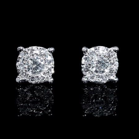 .44ct Diamond 18k White Gold Cluster Earrings