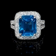 2.37ct Diamond and Blue Topaz 18k White Gold Ring