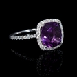 .43ct Diamond and Purple Amethyst 18k White Gold Ring