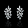 2.07ct Diamond 18k White Gold Cluster Earrings