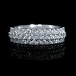 1.00ct Diamond 18k White Gold Three Row Ring