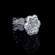 1.08ct Diamond 18k White Gold Cluster Flower Earrings