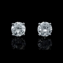 Diamond .90 Carat 14k White Gold Stud Earrings