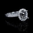 .52ct Diamond 18k White Gold Halo Engagement Ring Setting