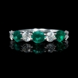 .68ct Diamond and Emerald 18k White Gold Ring