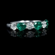 .68ct Diamond and Emerald 18k White Gold Ring