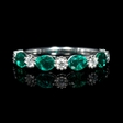 .24ct Diamond and Emerald Antique Style 18k White Gold Ring
