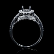 .72ct Diamond 18k White Gold Split Shank Halo Engagement Ring Setting