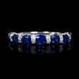 .50ct Diamond and Blue Sapphire 18k White Gold Ring