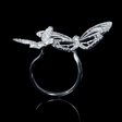 1.02ct Diamond Antique Style 18k White Gold Butterfly Ring