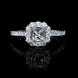 .44ct Diamond 18k White Gold Halo Engagement Ring Setting