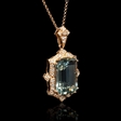 .34ct Diamond and Green Amethyst Antique Style 18k Rose Gold Pendant