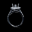 1.53ct Diamond 18k White Gold Halo Engagement Ring Setting