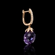.20ct Diamond and Purple Amethyst 18k Rose Gold Dangle Earrings