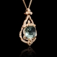 .64ct Diamond and Green Amethyst Antique Style 18k Rose Gold Pendant