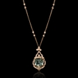 .64ct Diamond and Green Amethyst Antique Style 18k Rose Gold Pendant