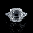 1.06ct Diamond 18k White Gold Split Shank Halo Engagement Ring Setting