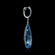 Blue Sapphire and Blue Topaz 18k White Gold and Black Rhodium Dangle Earrings