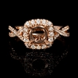 .40ct Diamond 18k Rose Gold Split Shank Halo Engagement Ring Setting