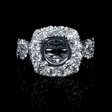 1.59ct Diamond 18k White Gold Halo Engagement Ring Setting