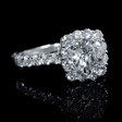 1.11ct Diamond 18k White Gold Halo Engagement Ring Setting
