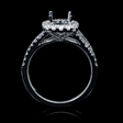 .63ct Diamond 18k White Gold Split Shank Halo Engagement Ring Setting