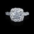 1.31ct Diamond Antique Style 18k White Gold Halo Engagement Ring Setting