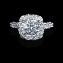 Diamond Antique Style 18k White Gold Halo Engagement Ring Setting