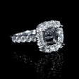 1.62ct Diamond 18k White Gold Halo Engagement Ring Setting
